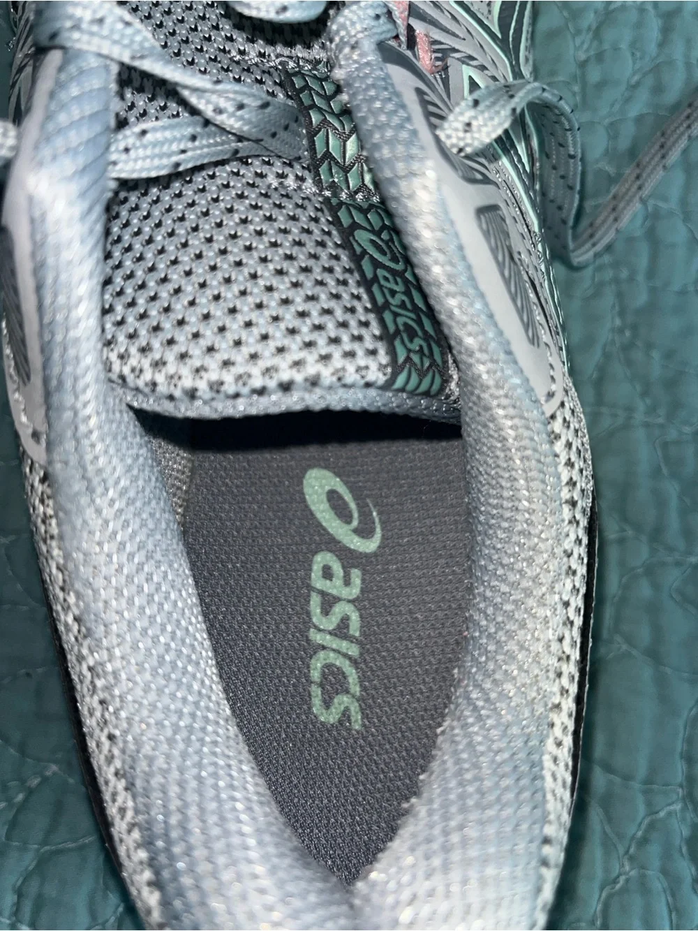 Asics Womens Gel Venture 8 1012B231 Gray/Teal Running Shoes Sneakers Size 9.5 W